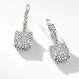 2Ct Round Cut VVS1/D Diamond Cluster Braided Drop Earrings 14K White Gold Finish