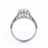 2ct Round Diamond Engagement Ring Milgrain Solitaire Filigree 14k WhiteGold Over