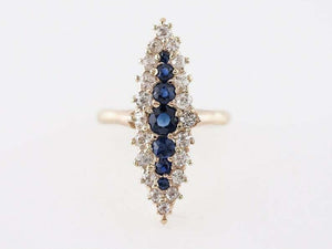 2.5ct Round Cut Blue Sapphire Engagement Ring Halo Vintage 14k Yellow Gold Over