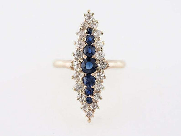 2.5ct Round Cut Blue Sapphire Engagement Ring Halo Vintage 14k Yellow Gold Over