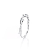 0.2ct Round Cut VVS1 Diamond Engagement Ring Floral Branch 14k White Gold Finish