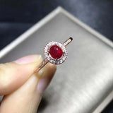 1.2ct Oval Cut Pink Ruby Halo Solitaire with Accents Ring 14k Rose Gold Finish