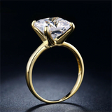 1.5Ct Cushion Cut Diamond 4 Prong Solitaire Engagement Ring 14K Yellow Gold Over