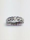 3Ct Round Cut VVS1 Diamond Bezel Set Eternity Wedding Band 14K White Gold Finish