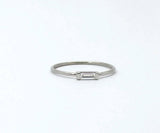 0.2ct Baguette Cut Diamond Minimalist Slim Engagement Ring 14k White Gold Finish