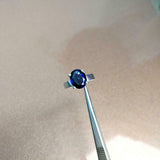 1.4ct Engagement Ring Oval Cut Blue Sapphire Solitaire 14k White Gold Finish