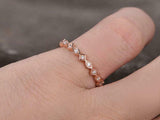 1ct Wedding Ring Band Round Cut Diamond Full Eternity Design 14k RoseGold Finish